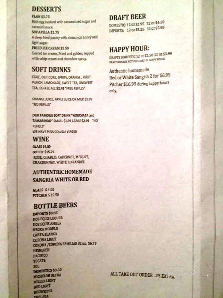 Tequilas - Tampa, FL menu_pic