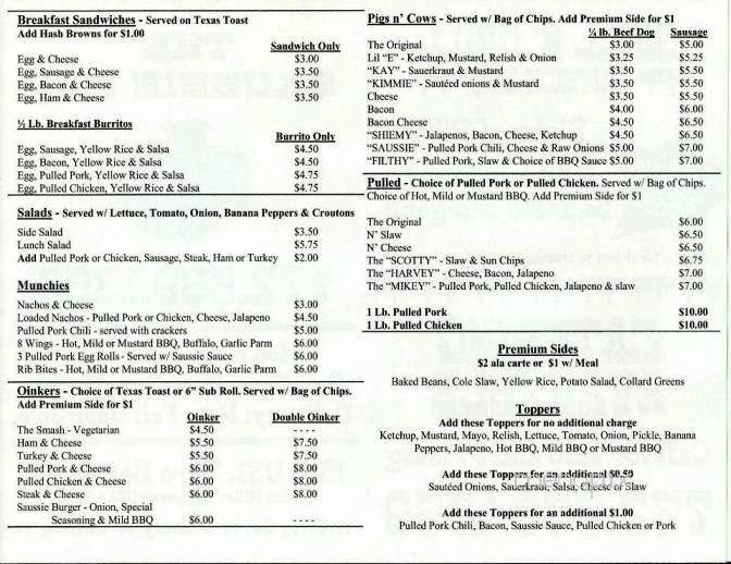Saussie Pig - Fellsmere, FL menu_pic