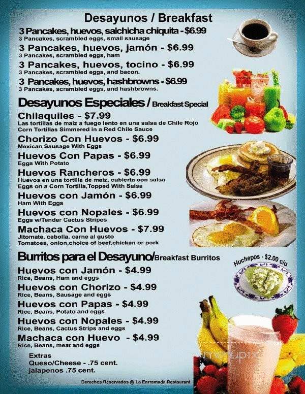La Enramada Restaurant - San Jose, CA menu_pic