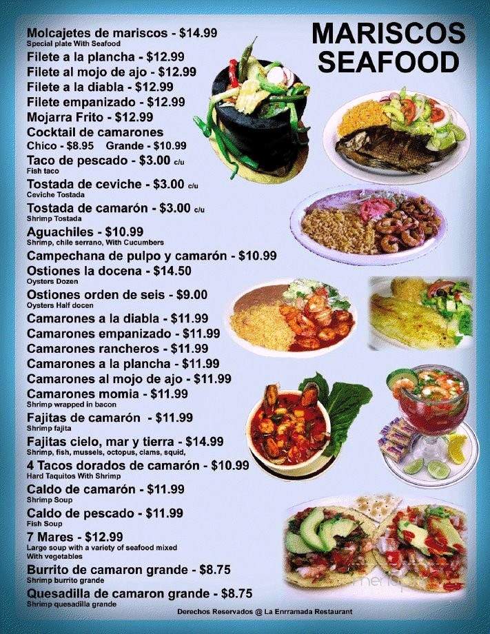 La Enramada Restaurant - San Jose, CA menu_pic