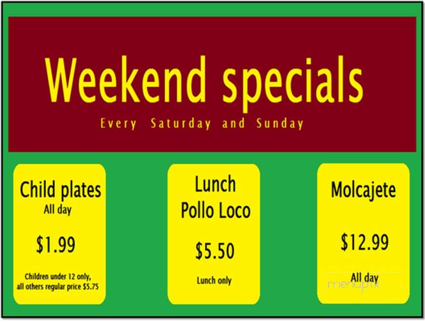 Hacienda Jalisco Mexican Grill & Bar - Asheville, NC menu_pic