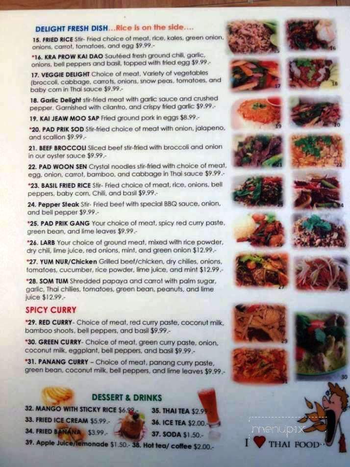 Thai Delight Cuisine - Buda, TX menu_pic