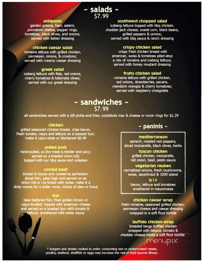 The hub sports bistro - Macomb, MI menu_pic