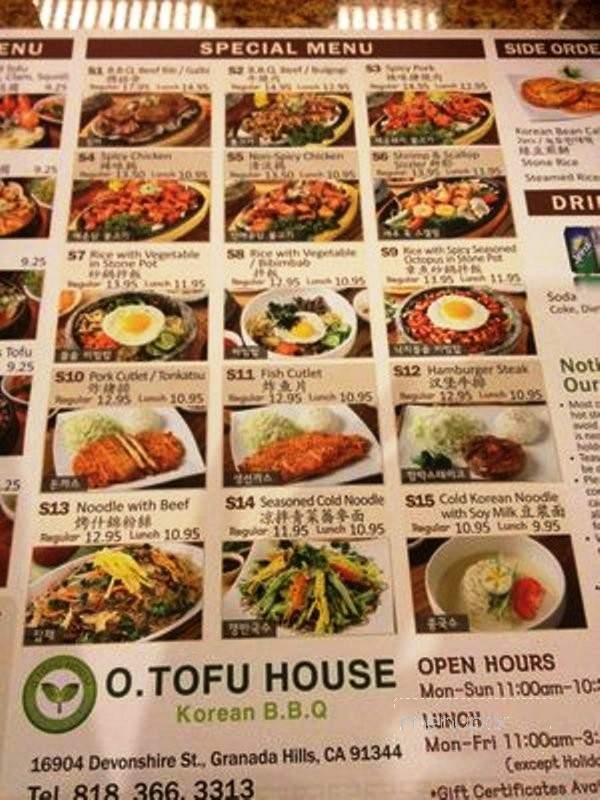 O. Tofu House - Granada Hills, CA menu_pic