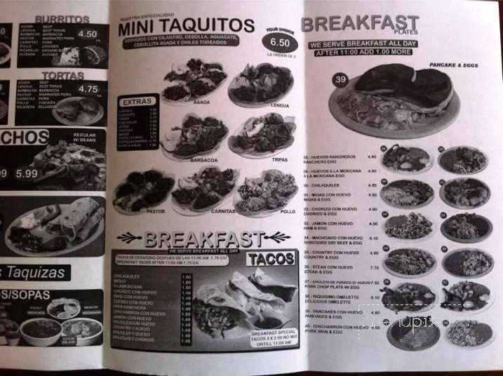 Taqueria Datapoint - San Antonio, TX menu_pic