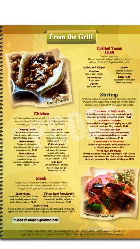 Cinco de Mayo - Hagerstown, MD menu_pic
