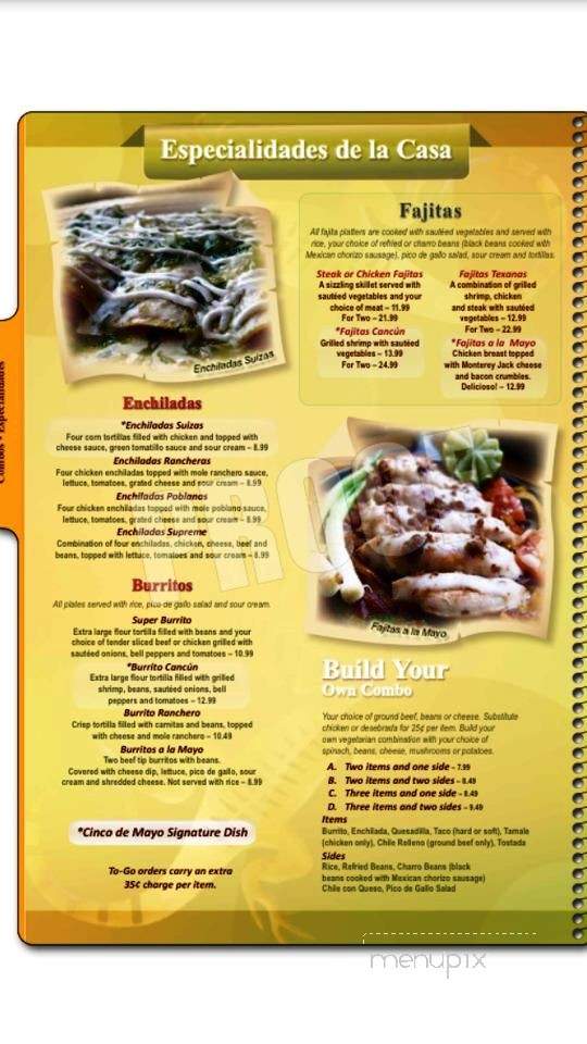 Cinco de Mayo - Hagerstown, MD menu_pic