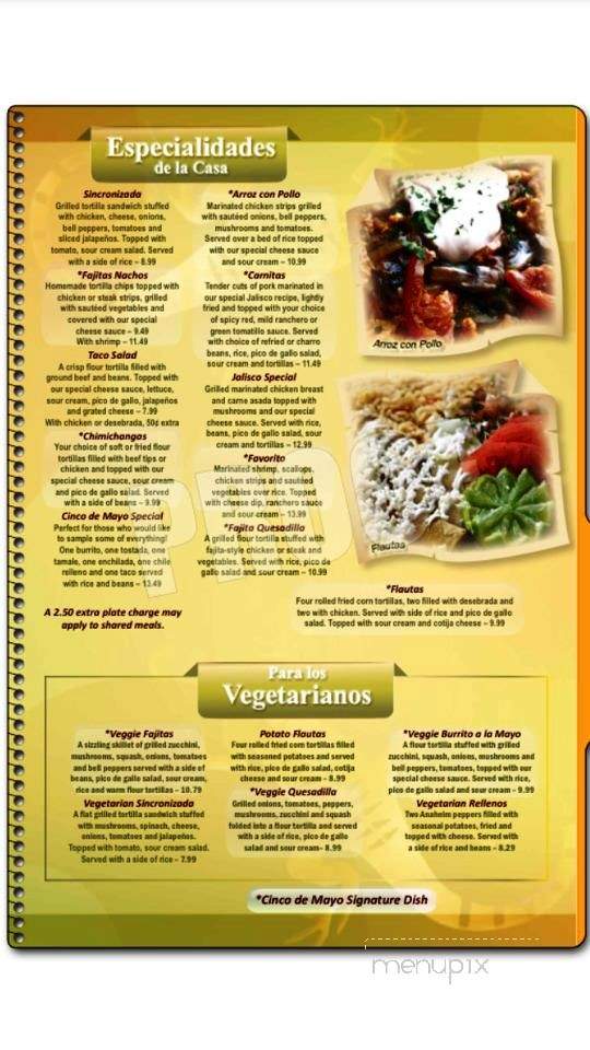Cinco de Mayo - Hagerstown, MD menu_pic