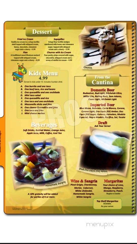 Cinco de Mayo - Hagerstown, MD menu_pic