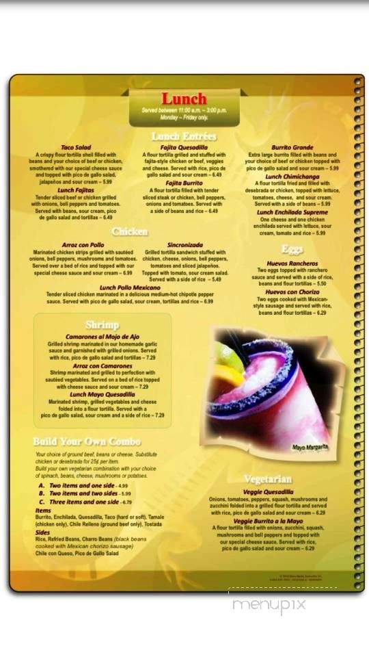 Cinco de Mayo - Hagerstown, MD menu_pic