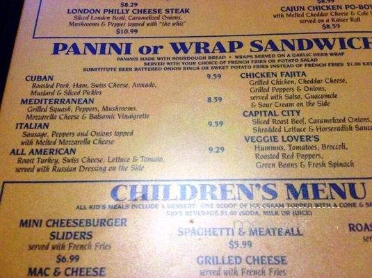 Capital City Diner - Albany, NY menu_pic