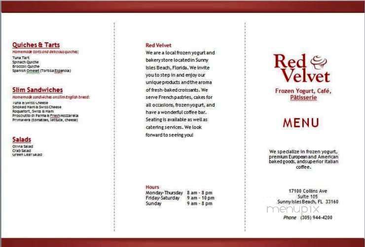 Red Velvet Delights - Sunny Isles Beach, FL menu_pic