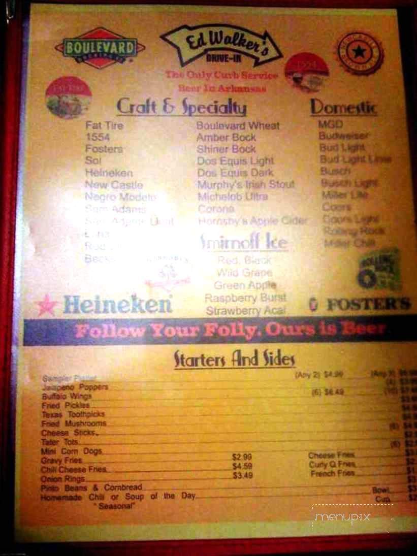 Ed Walker's Drive-In II - Fort Smith, AR menu_pic