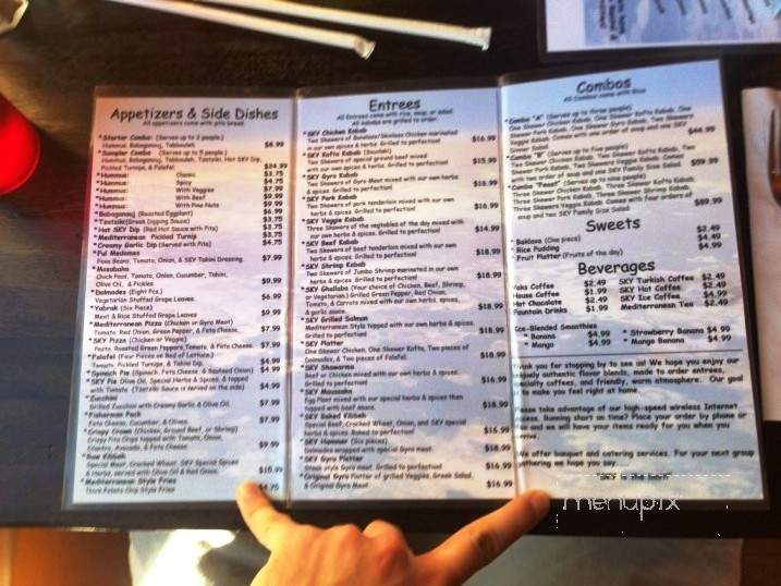 Sky Mediterranean Cuisine and Coffee - Redding, CA menu_pic