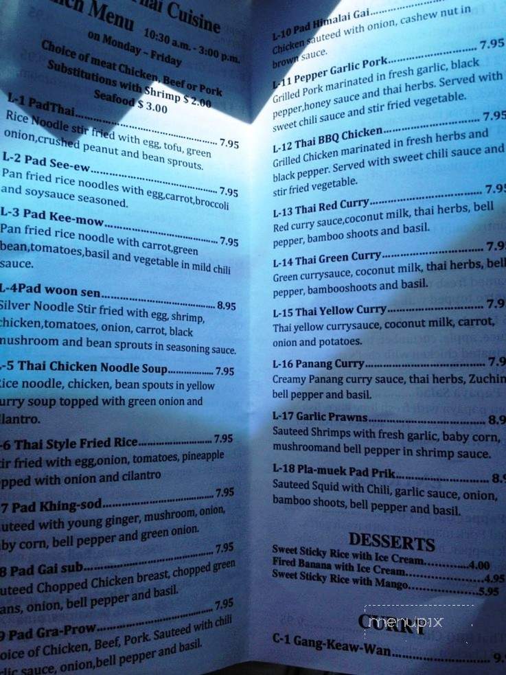 Langley Thai - Hampton, VA menu_pic