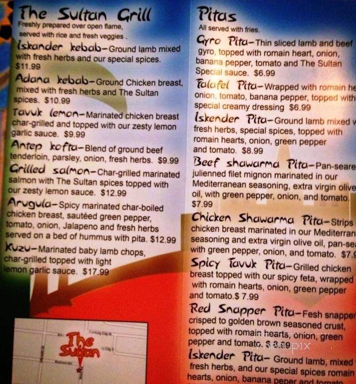 The Sultan - Columbus, OH menu_pic