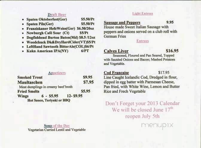 Grech's Millbrook Inn - Pond Eddy, NY menu_pic