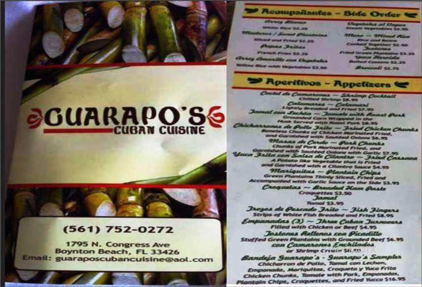 Guarapo's Cuban Cuisine - Boynton Beach, FL menu_pic