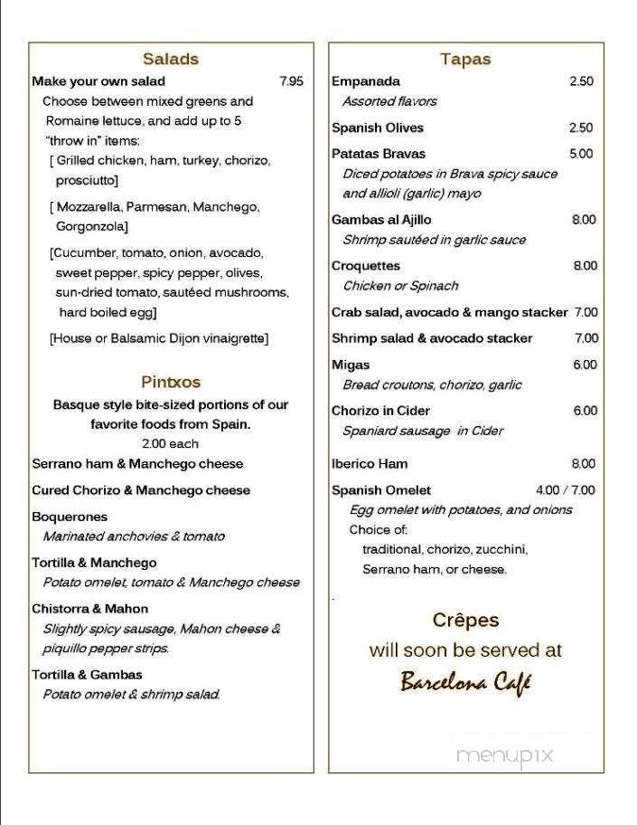 Barcelona Cafe & Tapas - New Rochelle, NY menu_pic