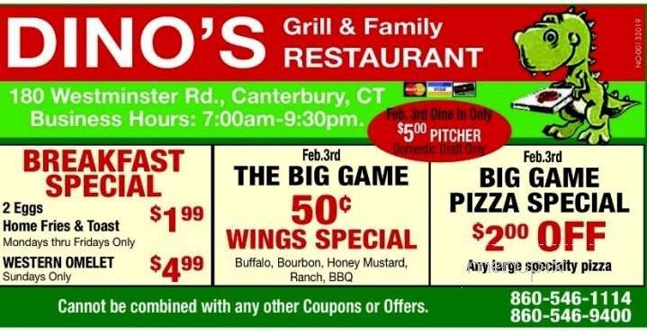 Dino's Grill - Canterbury, CT menu_pic