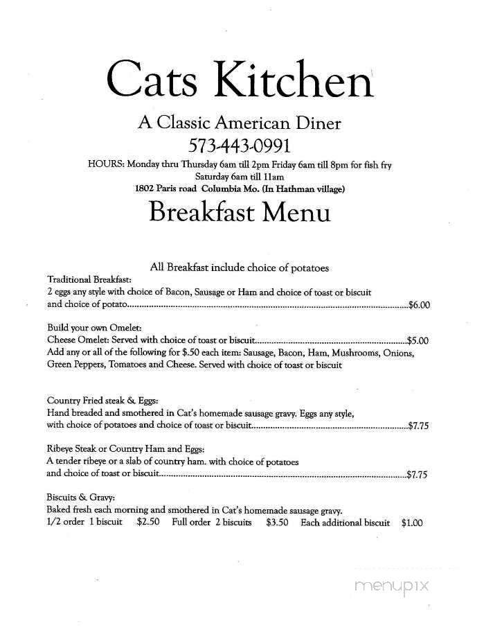 Cat's Kitchen - Columbia, MO menu_pic