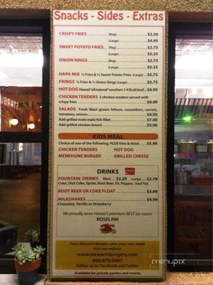 Stewart's Burgers - Kihei, HI menu_pic