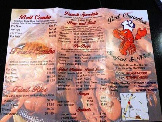 Red Crawfish Seafood and Wings - Lawrenceville, GA menu_pic