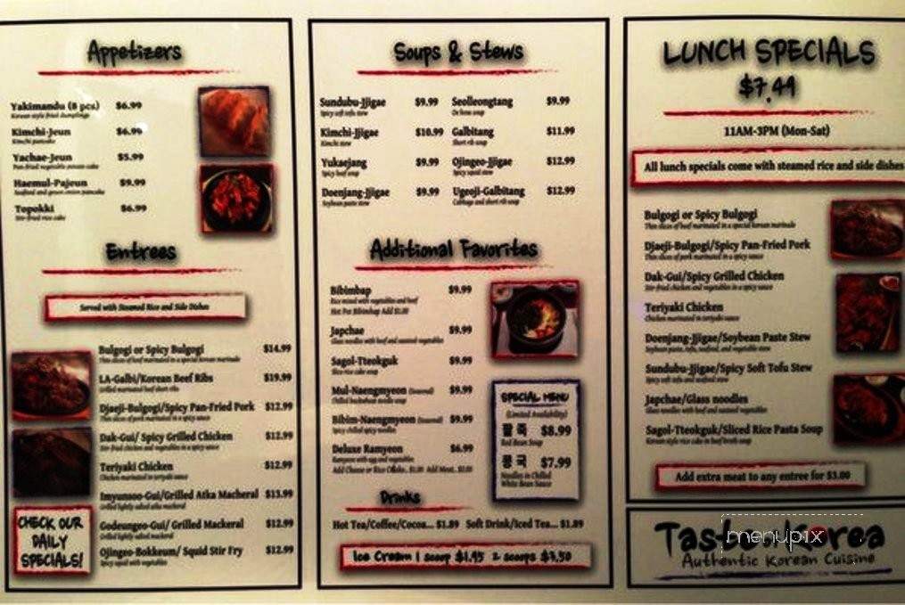 Taste of Korea - Colorado Springs, CO menu_pic