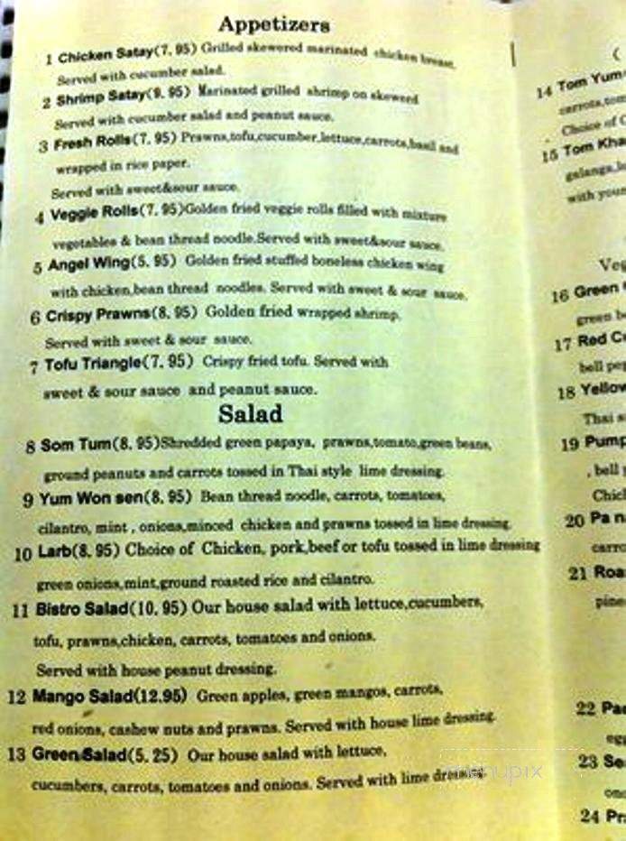 Chalerm Thai Bistro - Lakeport, CA menu_pic