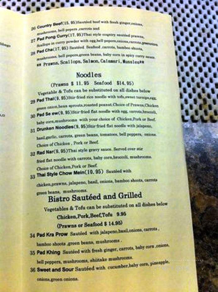 Chalerm Thai Bistro - Lakeport, CA menu_pic