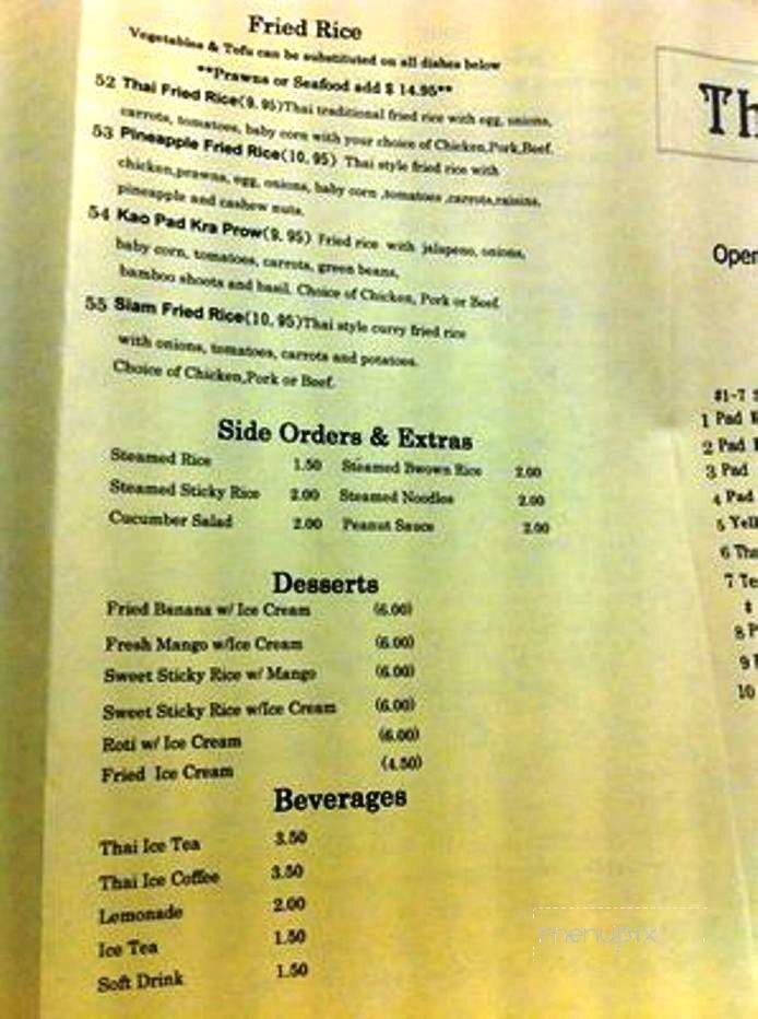 Chalerm Thai Bistro - Lakeport, CA menu_pic