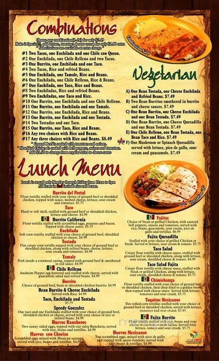 El Portal Mexican Restaurant - Auburn, NE menu_pic