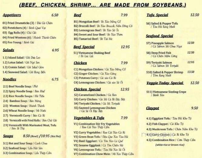 Veggie Today - Concord, CA menu_pic