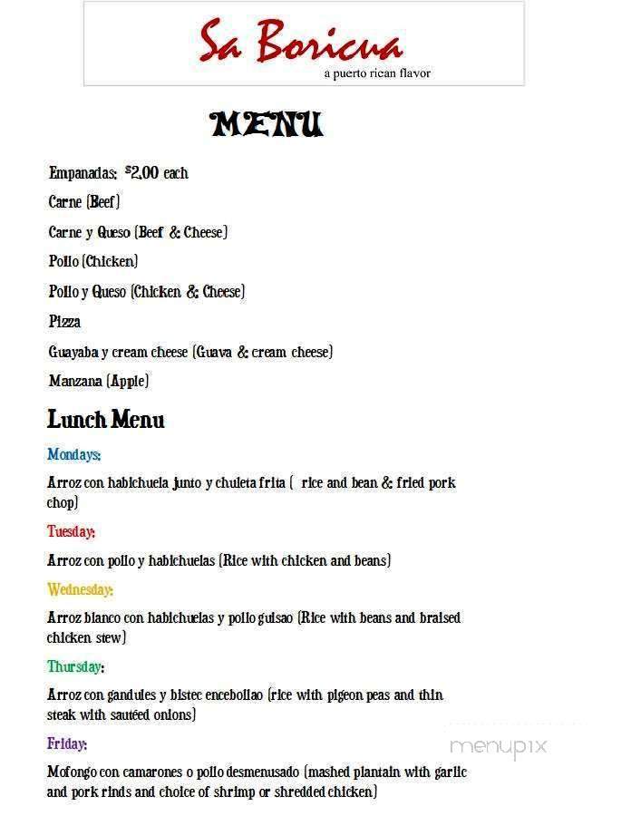 SaBoricua - Mary Esther, FL menu_pic