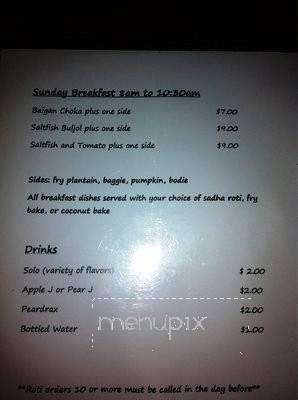 Thee Trini Hut - Katy, TX menu_pic