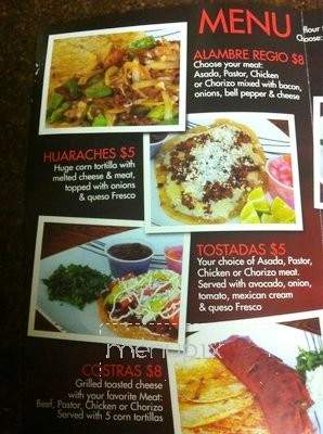 El Piquin - San Antonio, TX menu_pic