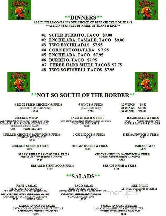 Elie's South of the Border - Sioux City, IA menu_pic