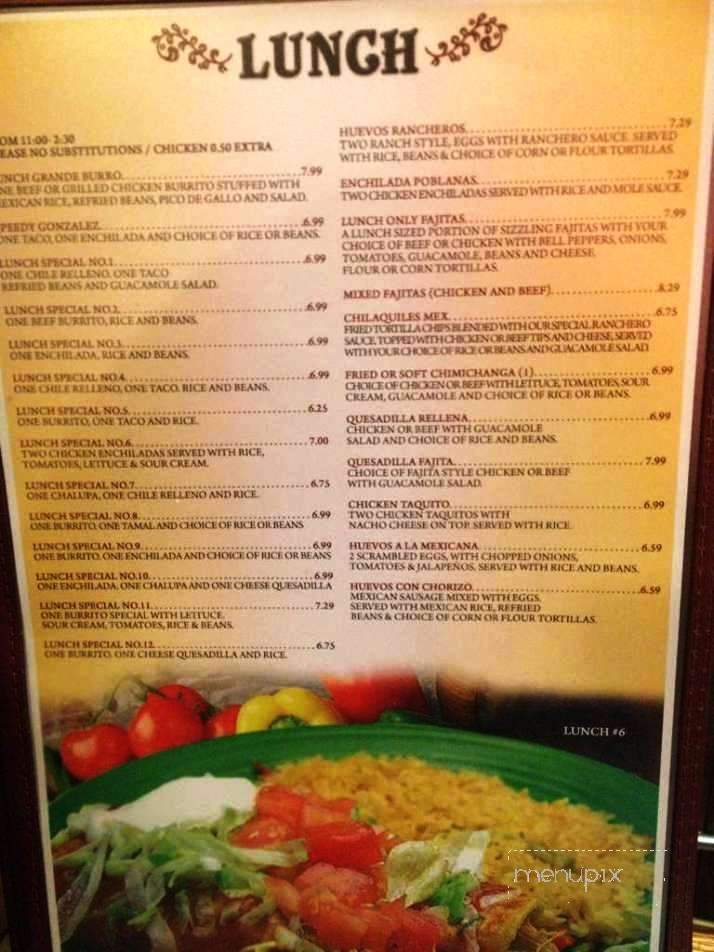 El Loro - Rochester, MN menu_pic