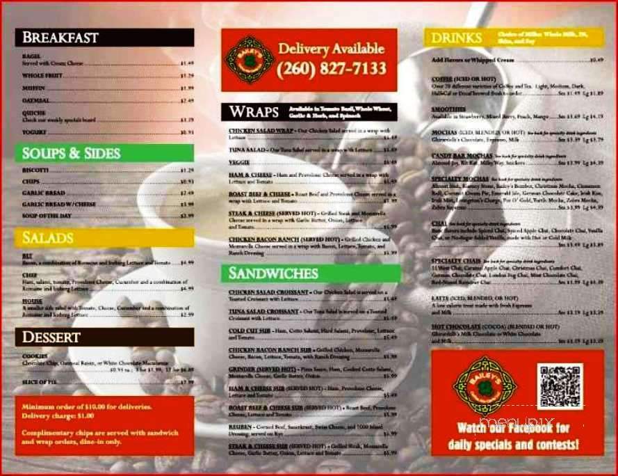 Bailey's Coffee Ala Carte, LLC - Bluffton, IN menu_pic