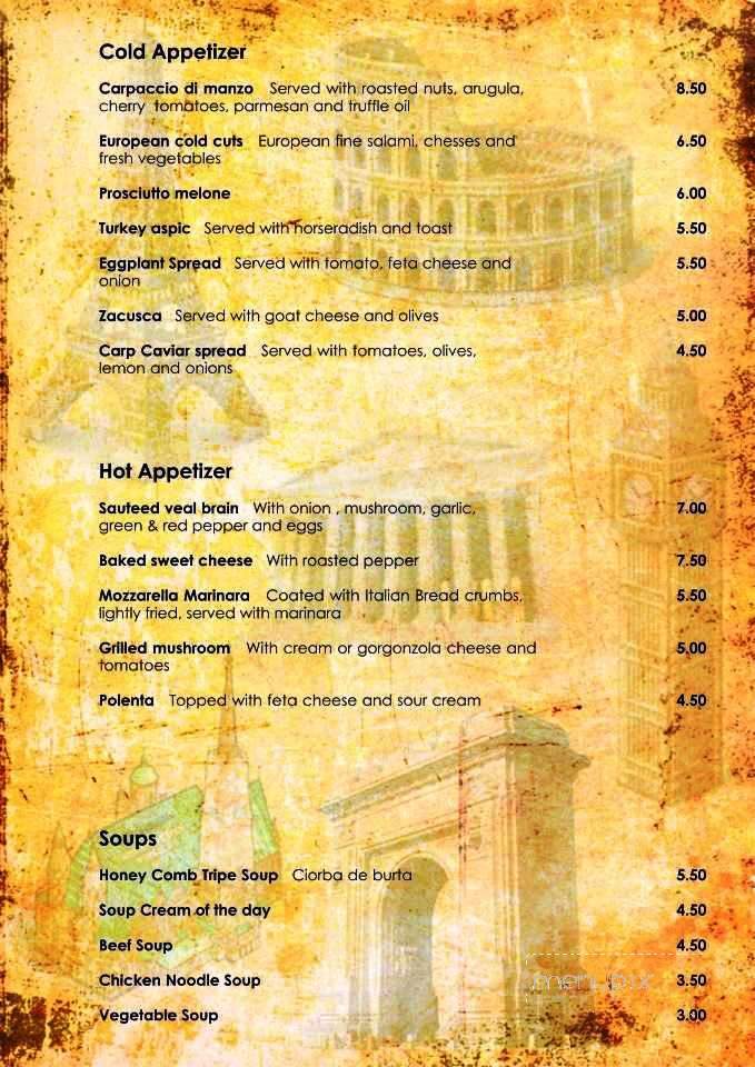 Europa Restaurant & Social Club - Hollywood, FL menu_pic