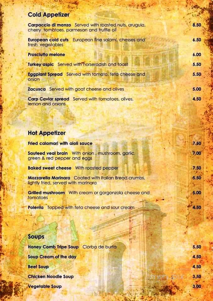 Europa Restaurant & Social Club - Hollywood, FL menu_pic