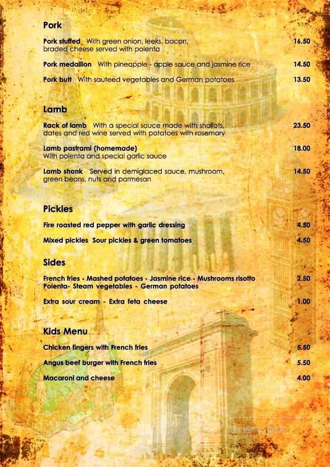 Europa Restaurant & Social Club - Hollywood, FL menu_pic