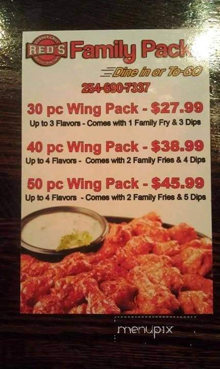 Red's Corner Grill - Harker Heights, TX menu_pic