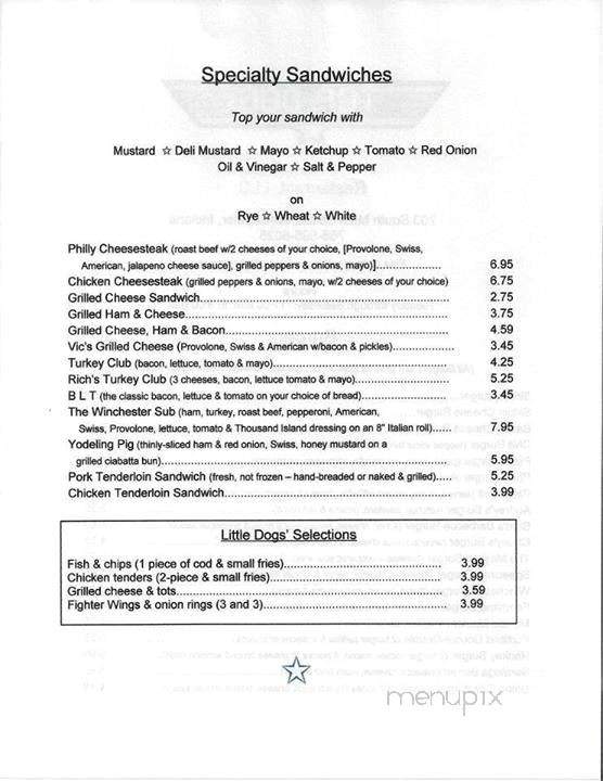 Top Dog Restaurant - Winchester, IN menu_pic