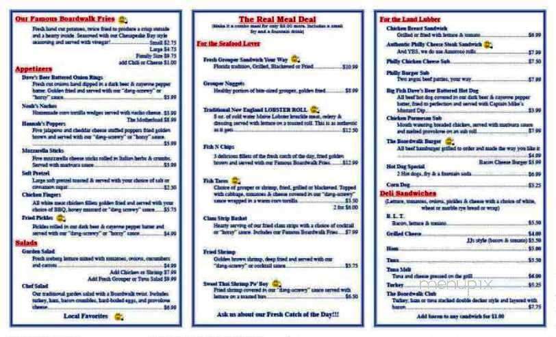 Boardwalk Grill - Madeira Beach, FL menu_pic