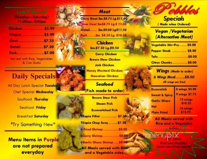 Pebbles International Cuisine - Palm Bay, FL menu_pic