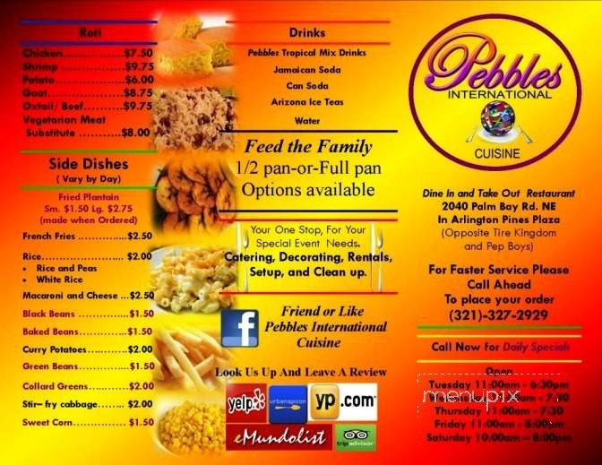 Pebbles International Cuisine - Palm Bay, FL menu_pic