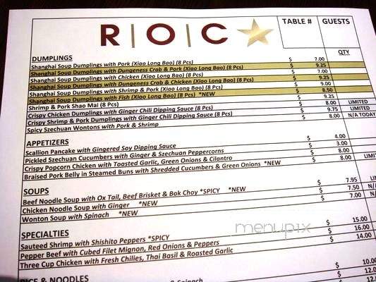 ROC Kitchen - Los Angeles, CA menu_pic