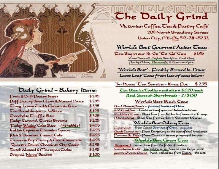 Daily Grind Coffee Cafe' & Deli - Union City, MI menu_pic
