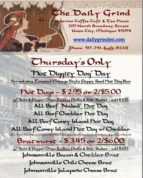 Daily Grind Coffee Cafe' & Deli - Union City, MI menu_pic